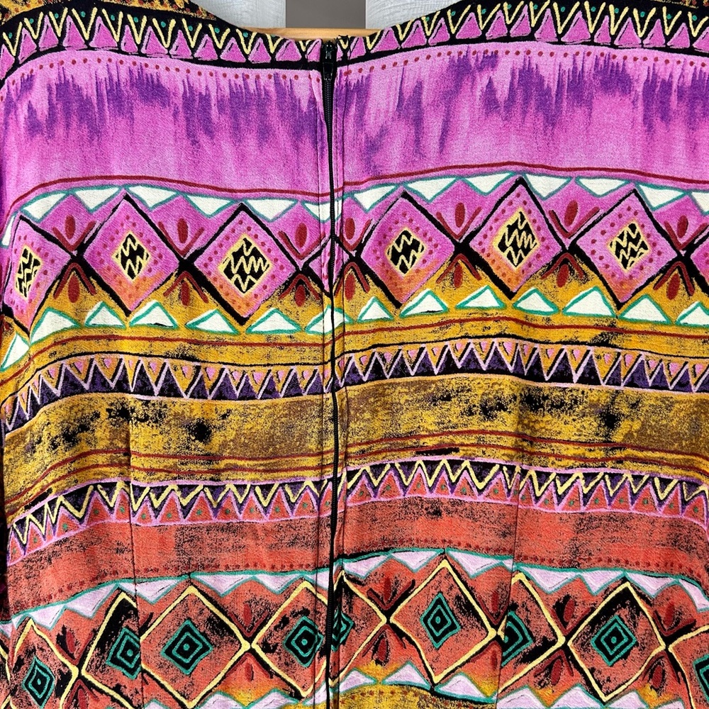 Nina Piccalino colorful vintage Aztec print maxi dress size 16 - Picture 8 of 8